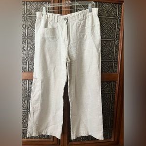 JJill linen wide leg cargo crop